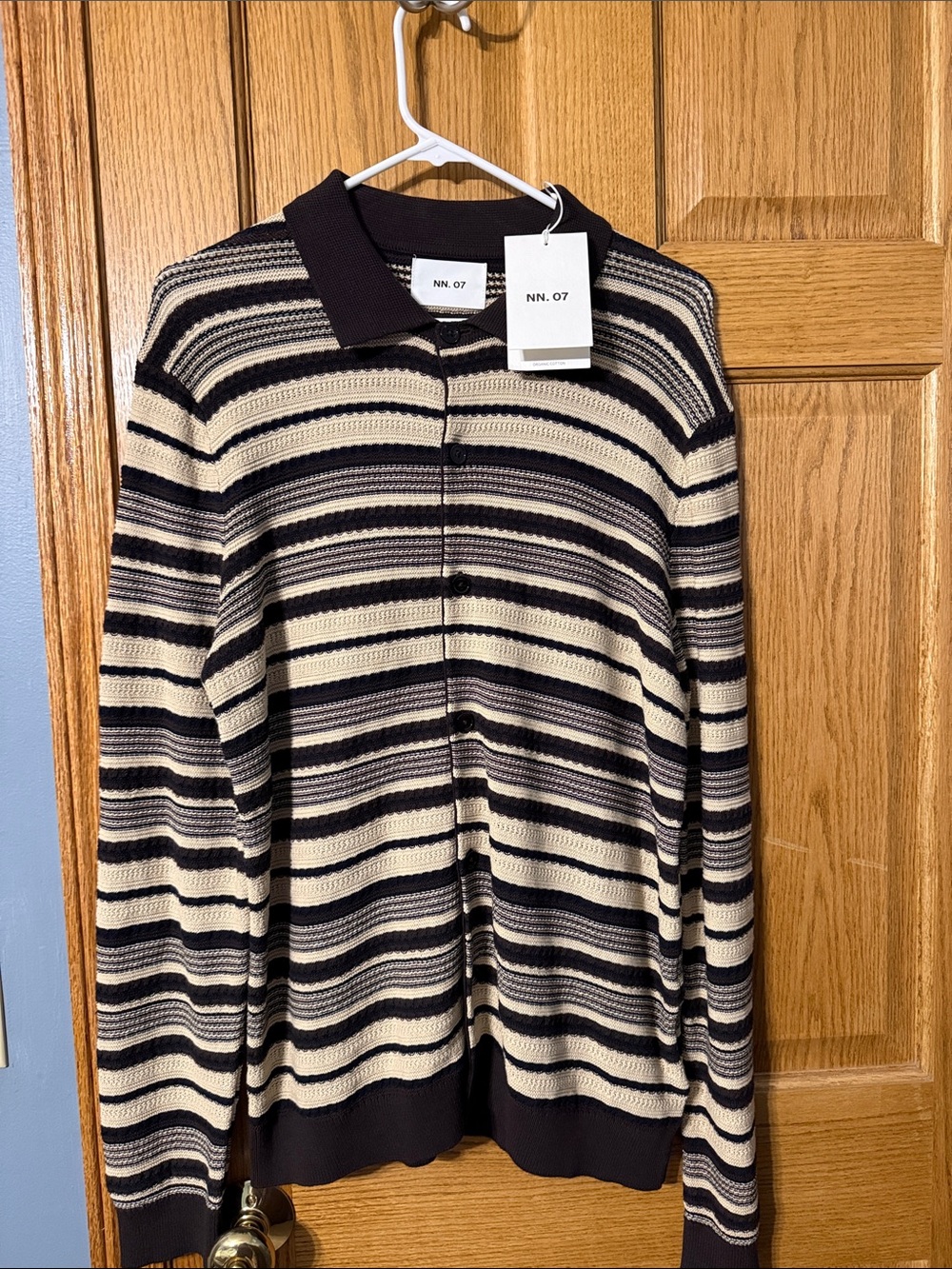 NN07 Nolan Organic Cotton Polo Cardigan - NWT